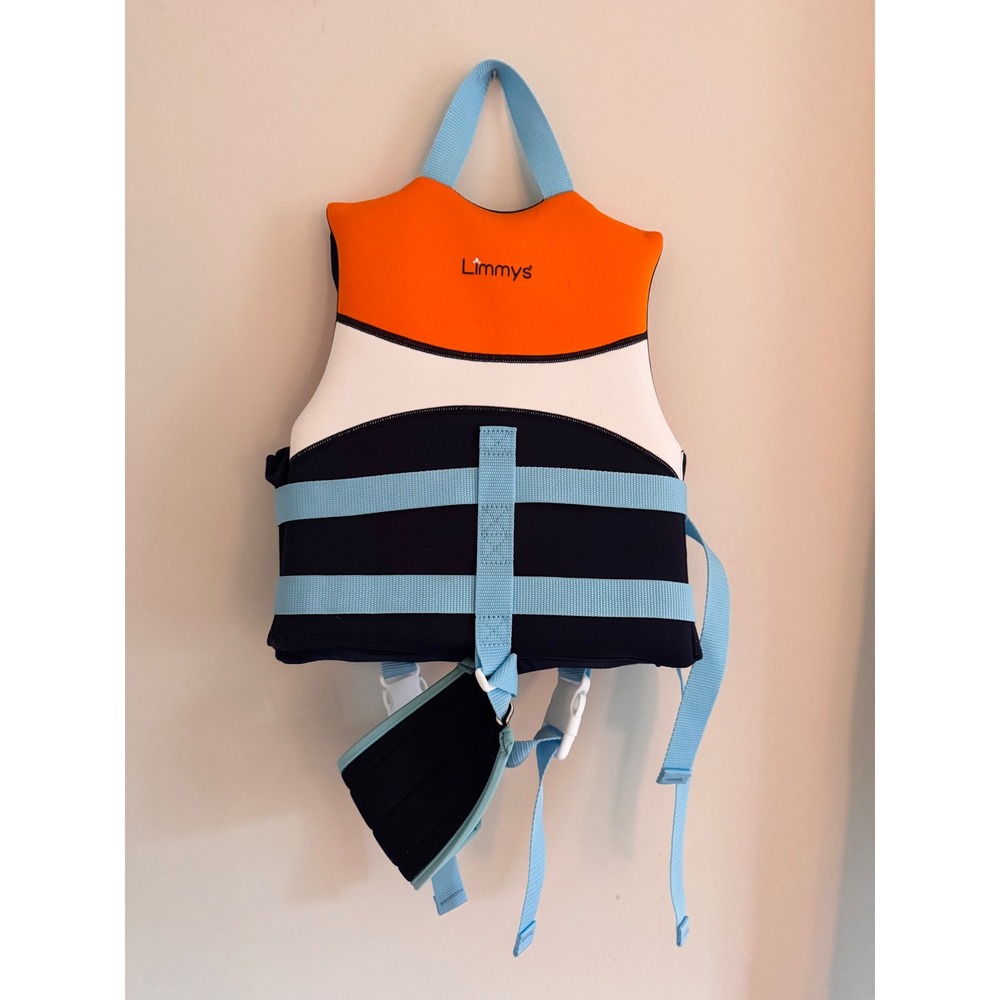 Limmys Kids Swim Vest Neoprene Buoyancy Aid Orange Blue Size Medium 3-6 Years - Picture 5 of 5